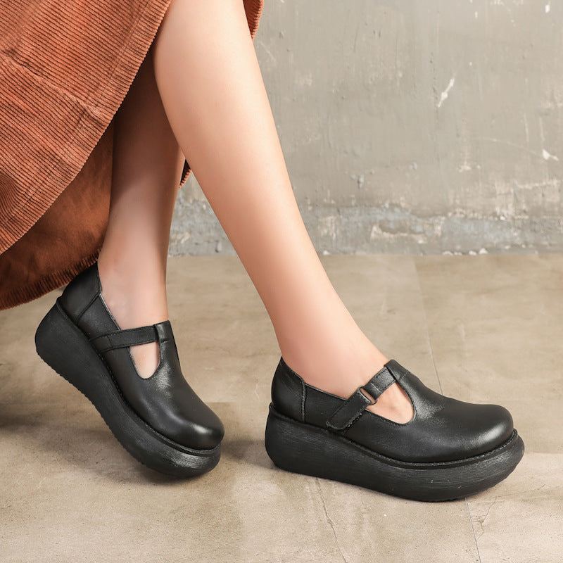 Spring Retro Wedge Waterproof Shoes | Present Skor