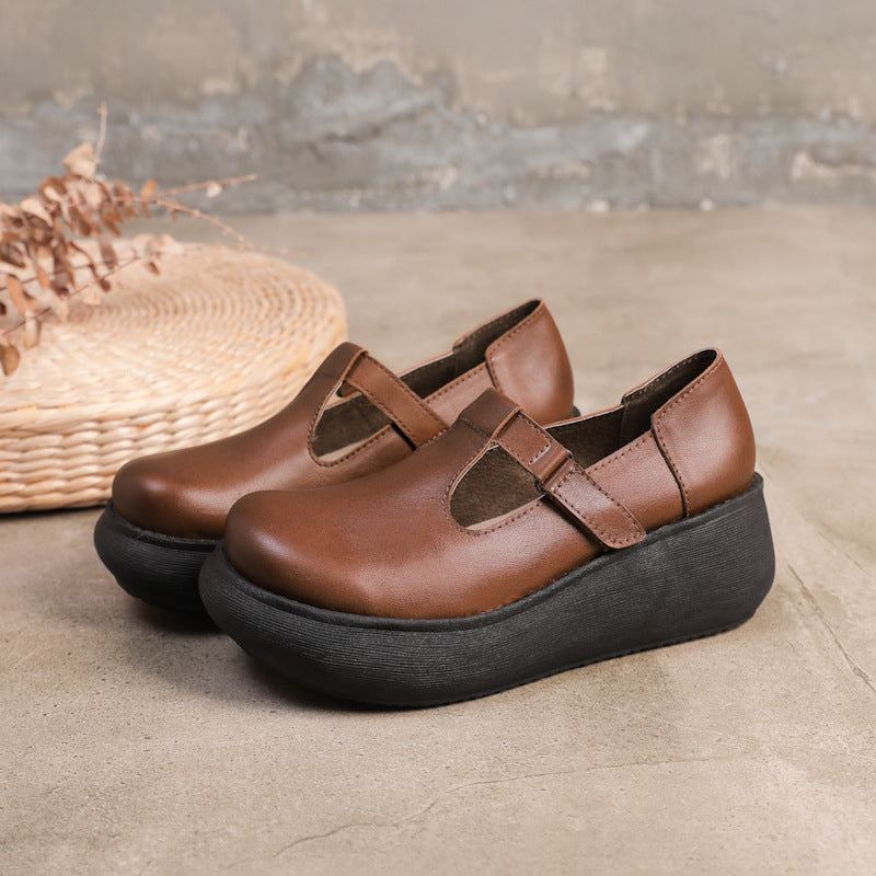 Spring Retro Wedge Waterproof Shoes | Present Skor