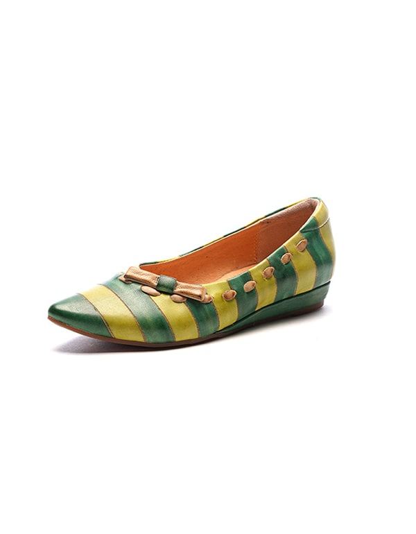 Spring Stripe Slip-on Spetsiga Platta Skor