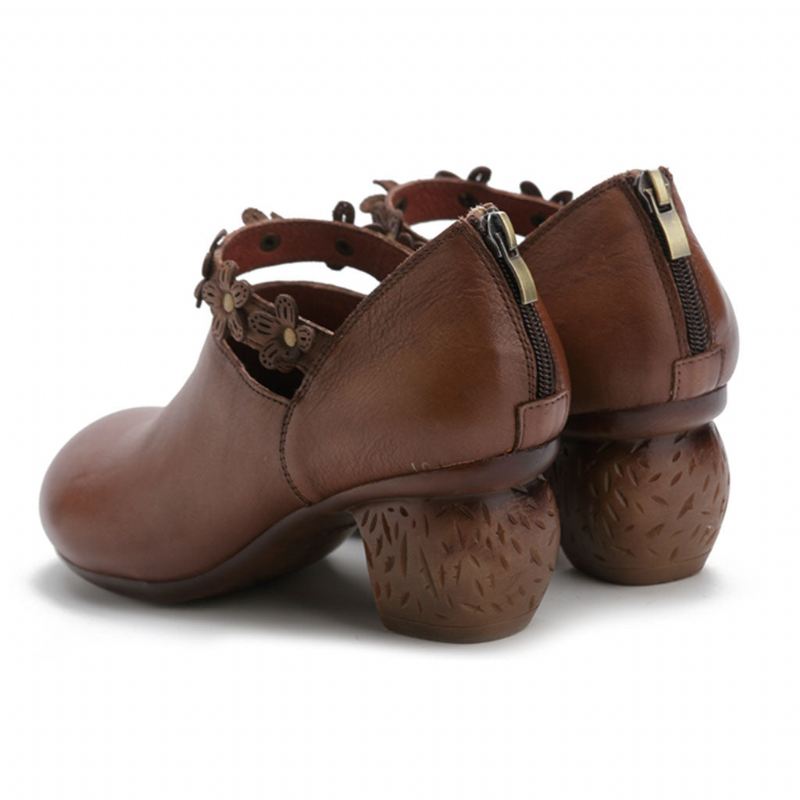 Våren Handgjorda Blommiga Chunky Shoes | Present Skor