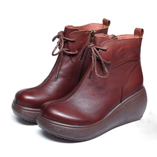 Höst Vinter Retro Platform Wedge Damstövlar |presentskor