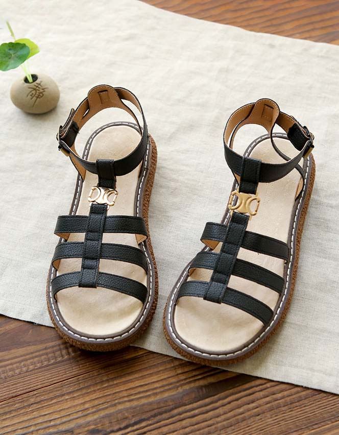 Handgjorda Retro Strappy Sandals Holiday