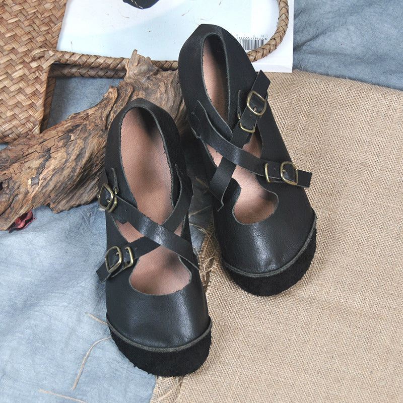 2022 Nya Cross Buckle Retro Flat Shoes