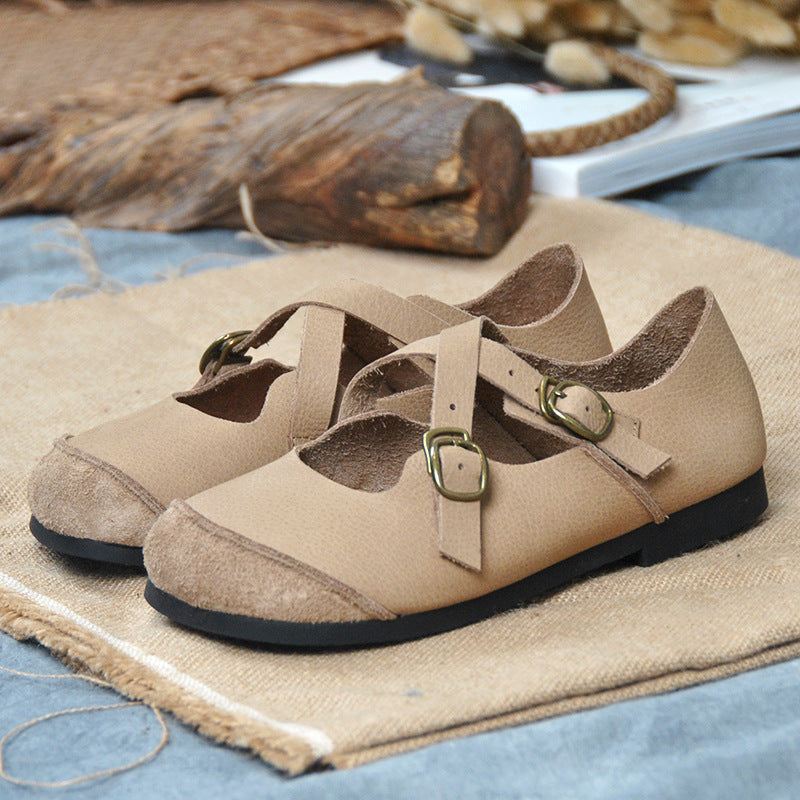 2022 Nya Cross Buckle Retro Flat Shoes