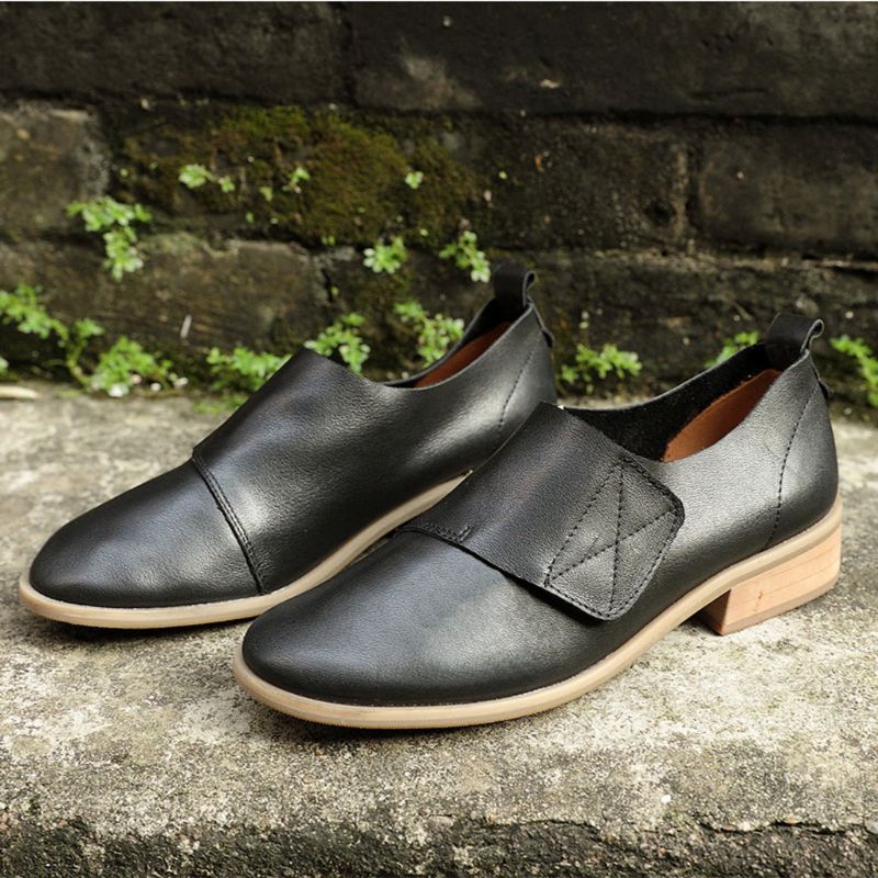 Brittisk Stil Läder Retro Casual Flat Shoes | Present Skor