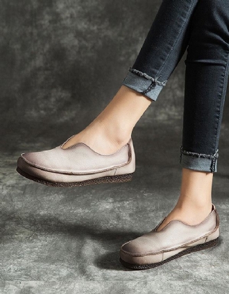 Handgjorda Mjuka Läder Slip-on Retro Flat Shoes