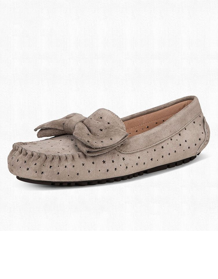 Handgjorda Retro Mocka Hollow Loafers För Kvinnor