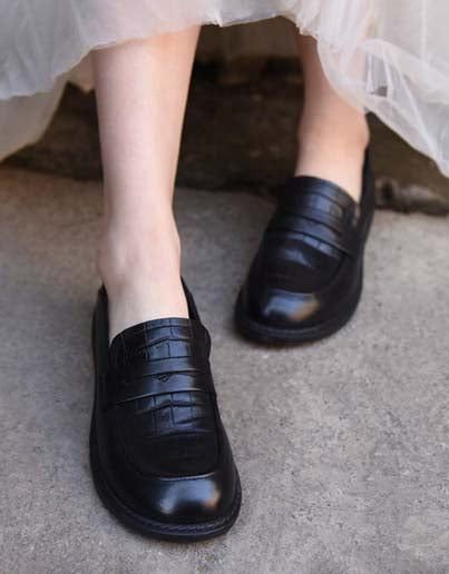 Handgjorda Vintage Bekväma Slip-on Loafers