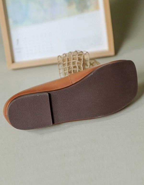 Läder Slip-on Bowknot Damlägenheter