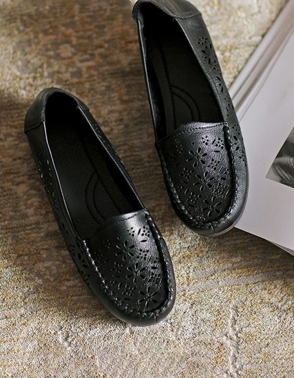 Retro Läder Slip-on Comfy Loafers