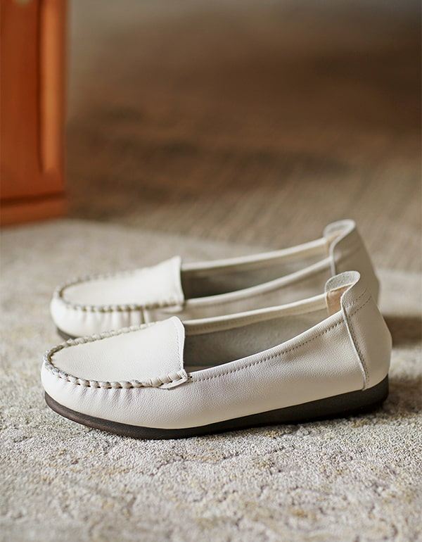 Retro Läder Slip-on Comfy Loafers