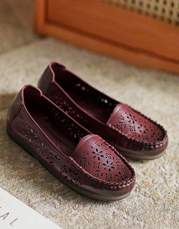 Retro Läder Slip-on Comfy Loafers