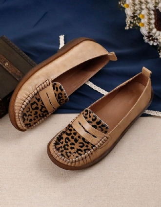 Retro Leopard Flat Bekväma Loafers