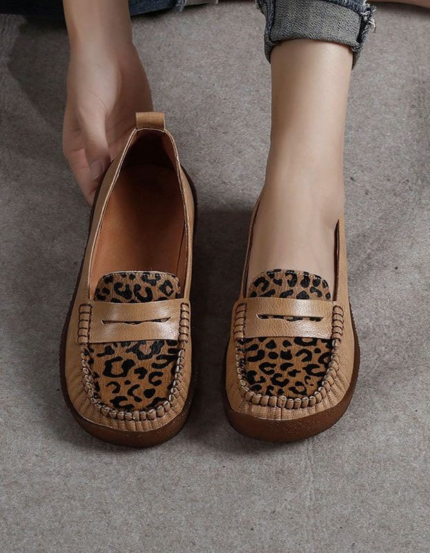 Retro Leopard Flat Bekväma Loafers