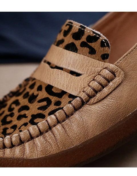 Retro Leopard Flat Bekväma Loafers