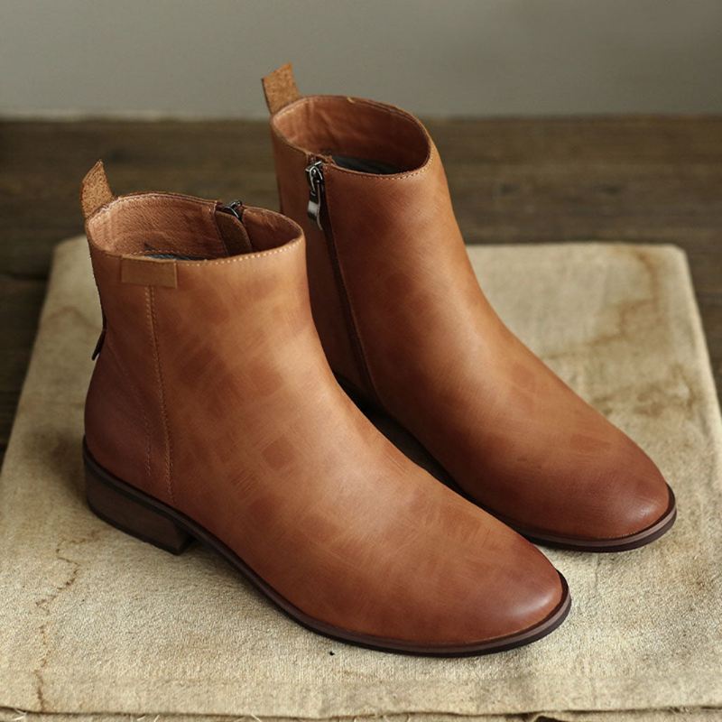 Chelsea Leather Literary Retro Ankelboots För Kvinnor | Present Skor