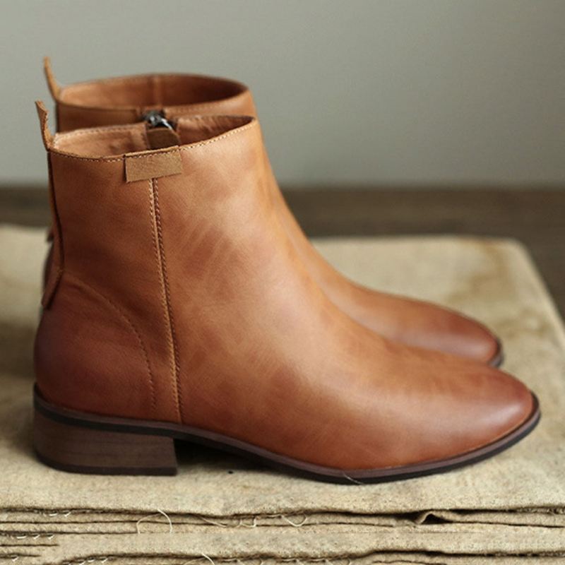 Chelsea Leather Literary Retro Ankelboots För Kvinnor | Present Skor