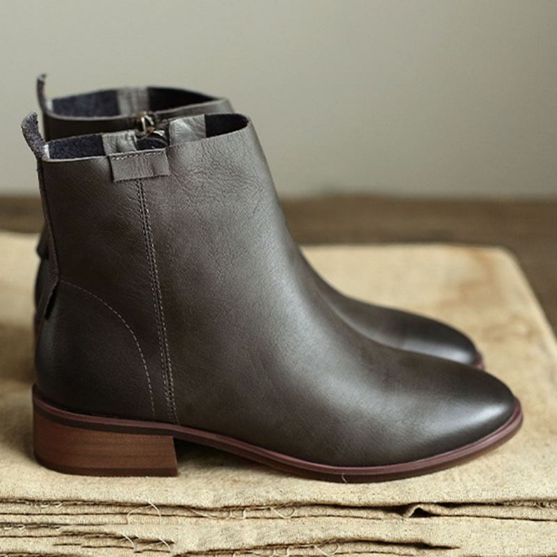 Chelsea Leather Literary Retro Ankelboots För Kvinnor | Present Skor