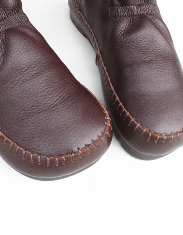 Höst Retro Ankelboots Med Platt Botten Handgjorda