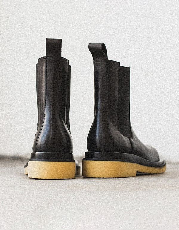 Höst Vinter Brittisk Stil Chelsea Boots Svart