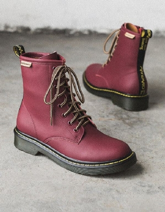 Höstens Tjocksulade Vintage Läder Dr Marten Boots