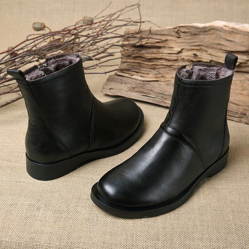 Kvinnor Handgjorda Plysch Retro Boots| Present Skor