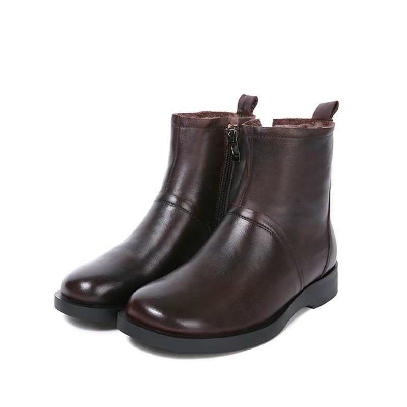 Kvinnor Handgjorda Plysch Retro Boots| Present Skor