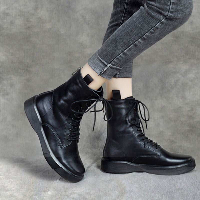 Läder Casual Martin Boots | Present Skor