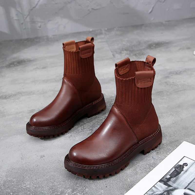 Retro Casual Läder Handgjorda Martin Boots | Present Skor