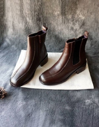 Vintage Läder Chelsea Boots Dam