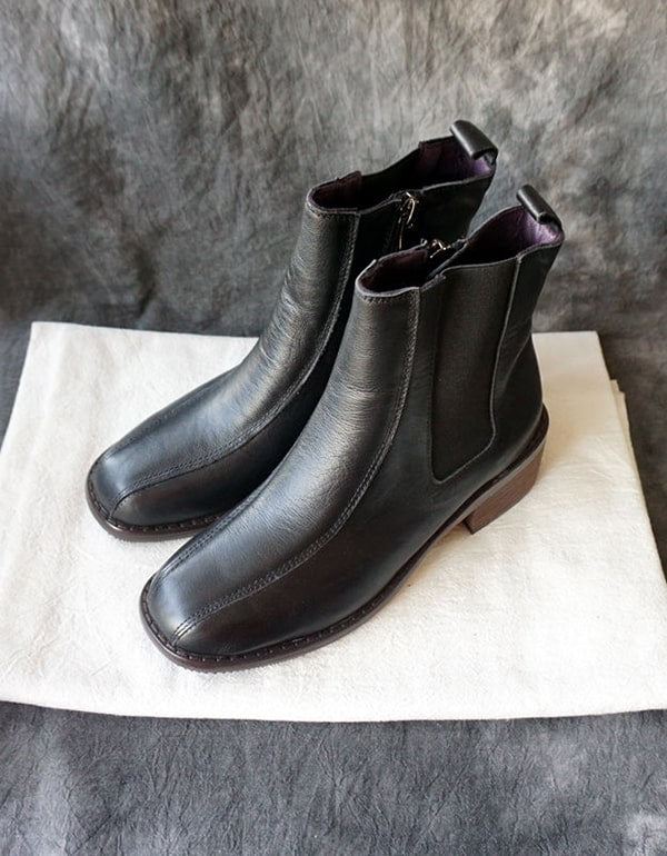 Vintage Läder Chelsea Boots Dam