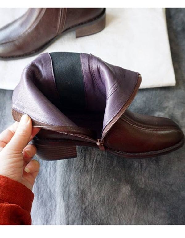 Vintage Läder Chelsea Boots Dam