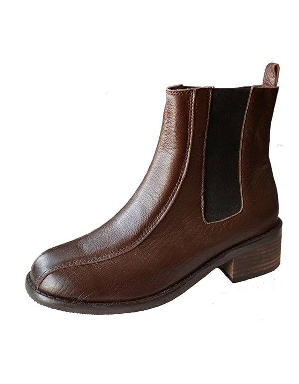 Vintage Läder Chelsea Boots Dam