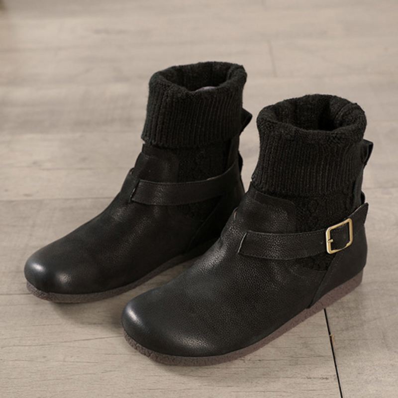 Winter Retro Läder Short Boots | Present Skor