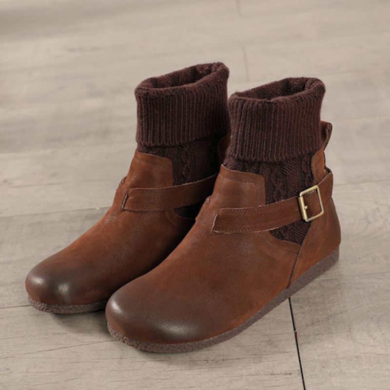 Winter Retro Läder Short Boots | Present Skor