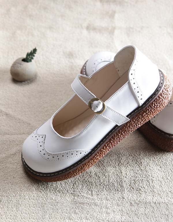 Round Head Retro Oxford Mary Jane Skor