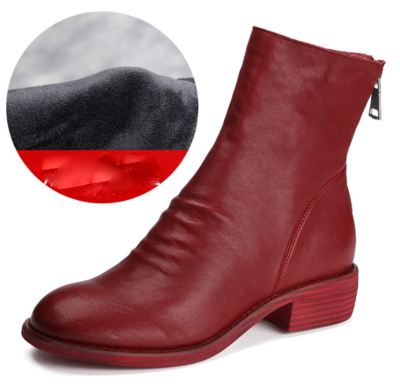 Fårskinn Handgjorda Chelsea Boots Röda