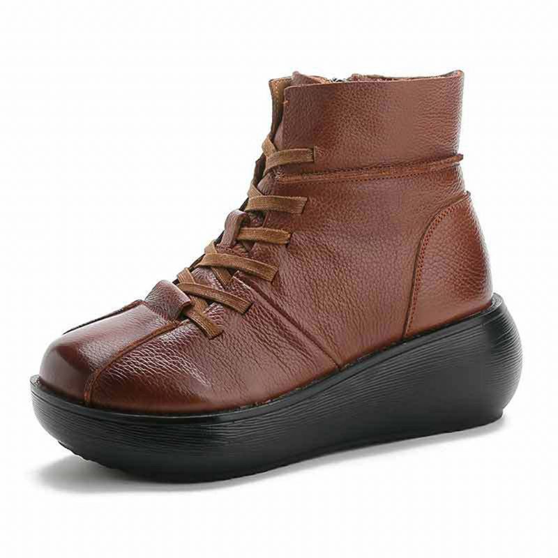 Höst Vinter Bekväma Läder Vintage Korta Boots | Present Skor