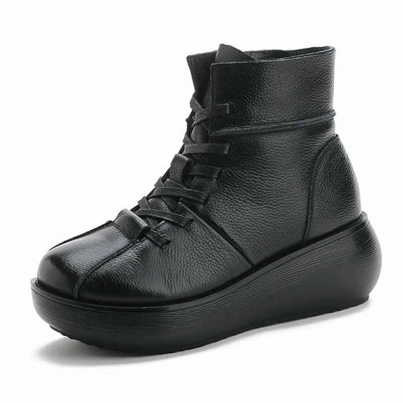 Höst Vinter Bekväma Läder Vintage Korta Boots | Present Skor