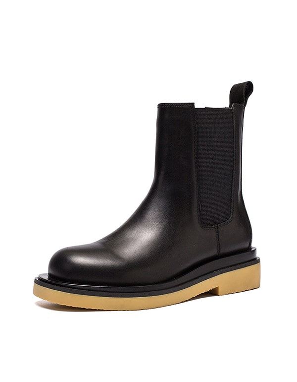 Höst Vinter Brittisk Stil Chelsea Boots Svart