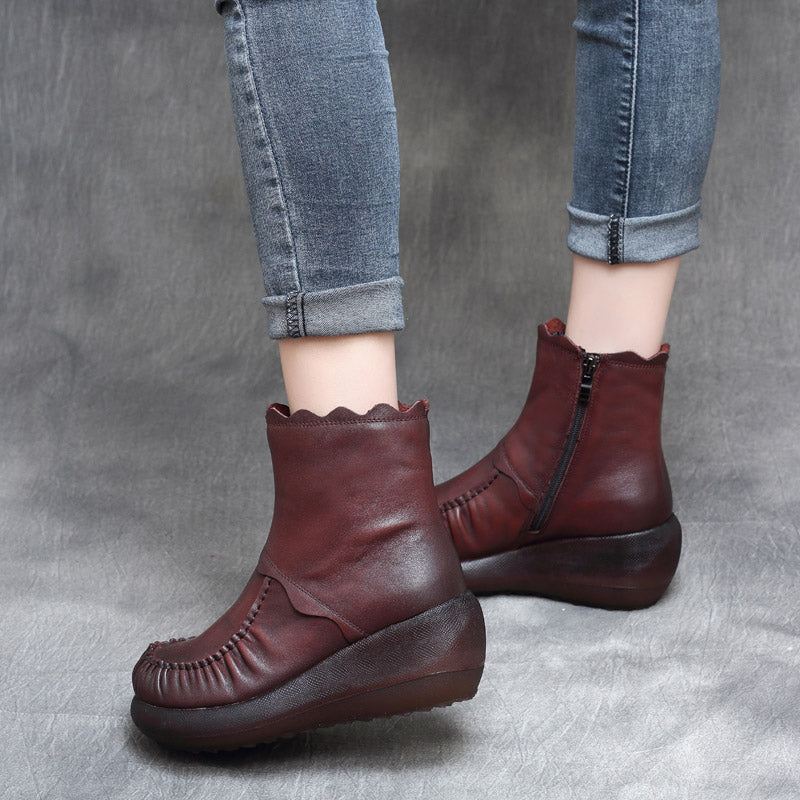 Höst Vinter Platform Wedge Vattentät Dam Retro Boots| Present Skor