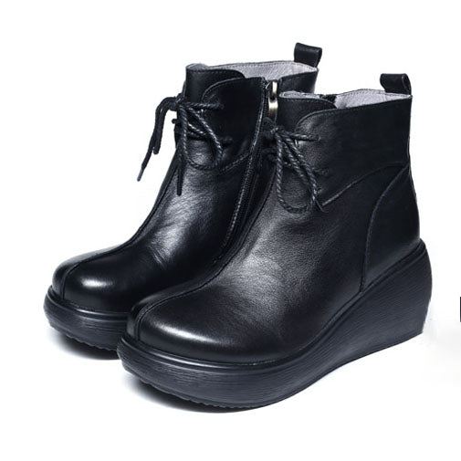 Höst Vinter Retro Platform Wedge Damstövlar |presentskor