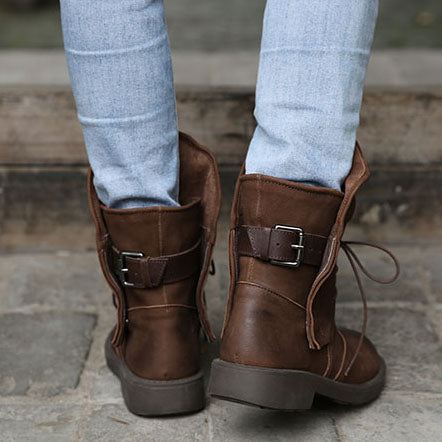 Street Style Höst Vinter Dam Boots| Present Skor