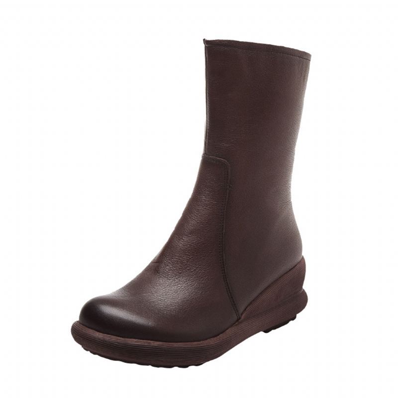 Vinter Handgjorda Retro Läder Short Boots | Present Skor