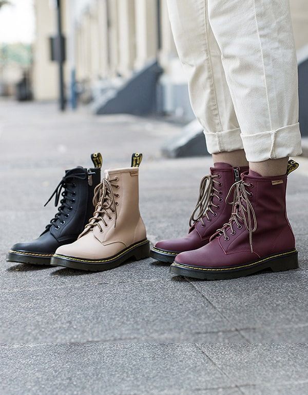 Vinter Höst Smooth Läder Lace Up Dr Marten Boots