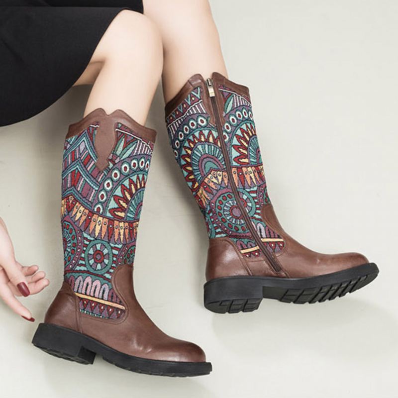 Winter Bohemian Retro Handmade High Boots I Läder | Present Skor