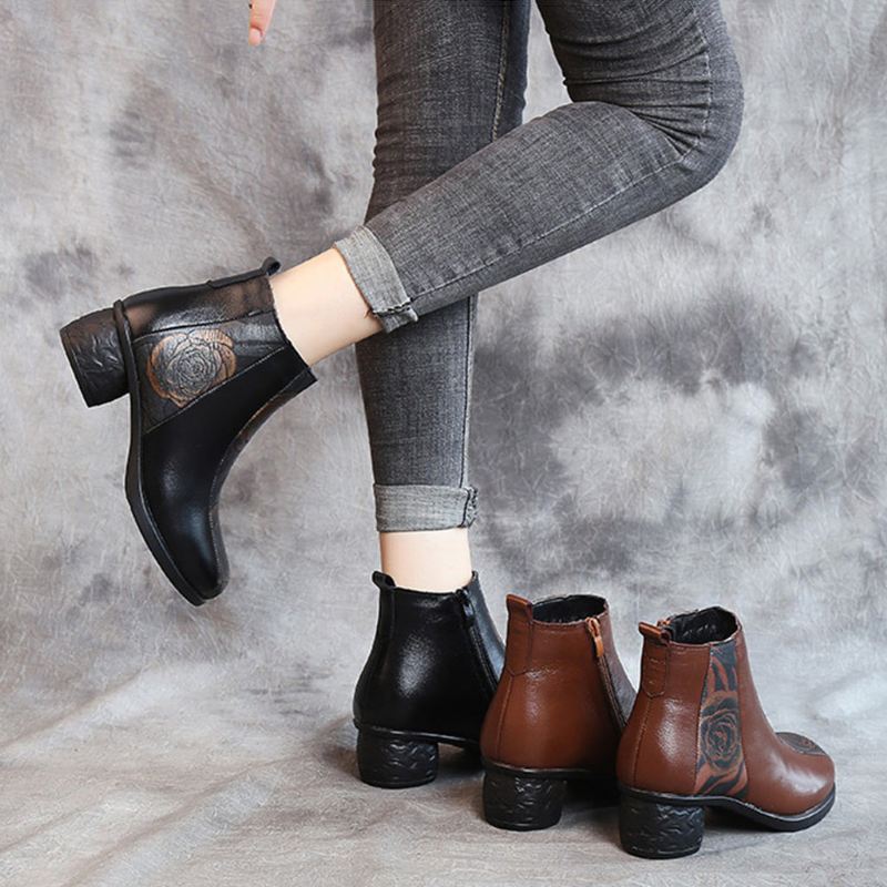 Winter Ethnic Läder Short Boots 35-41 | Present Skor