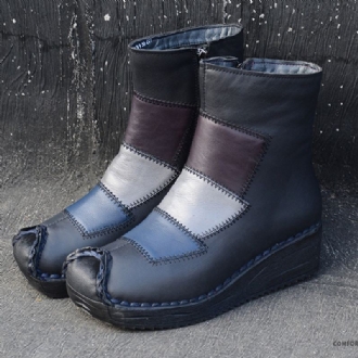 Winter Retro Leather Velvet Boots | Present Skor