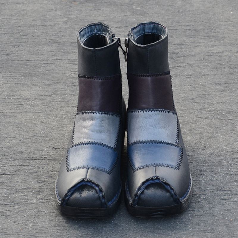 Winter Retro Leather Velvet Boots | Present Skor