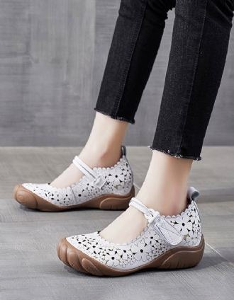 Bekväma Round Head Retro Summer Flat Shoes